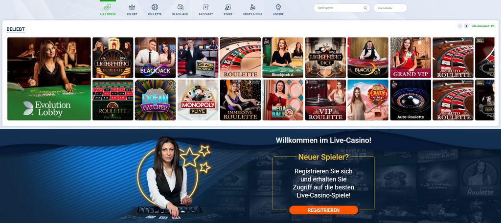 20bet Live Dealer Spiele