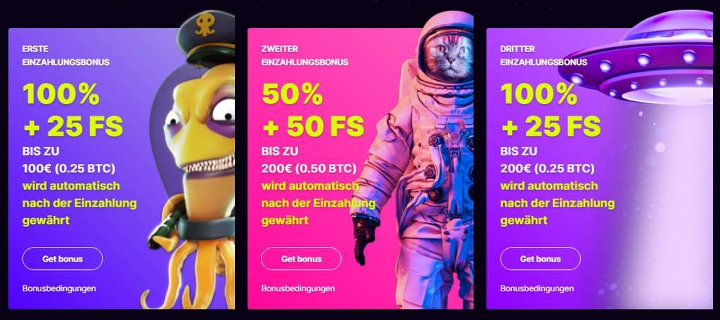 Kosmonaut Casino Willkommensbonus