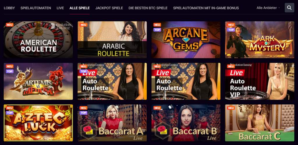 Kosmonaut Casino Spiele und Software