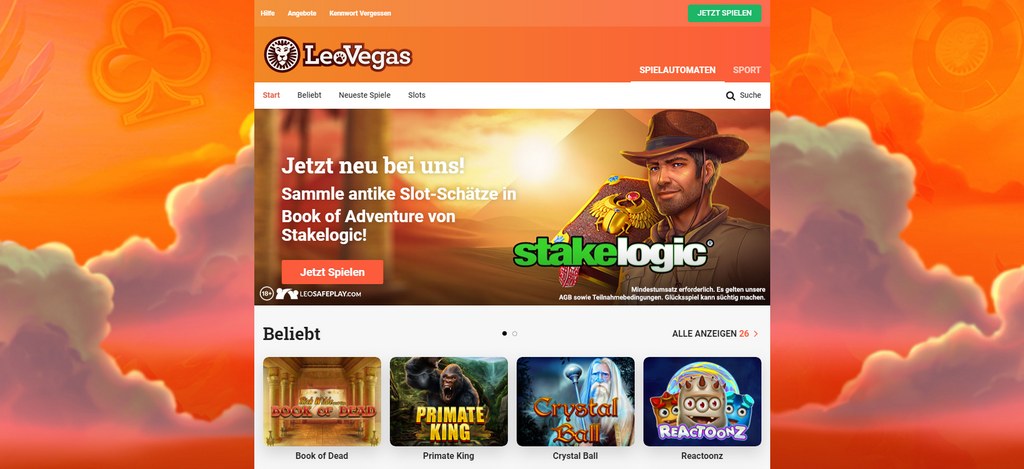 Leo Vegas Casino-Startseite