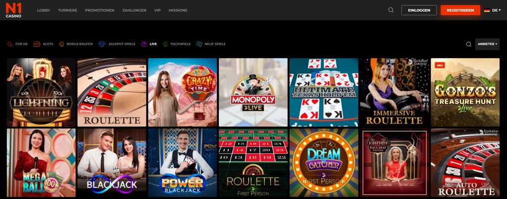 N1 Casino Live Dealer Spiele